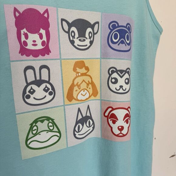 Nintendo Animal Crossing Portrait Racerback Tank Top Women’s Baby Blue XXL GUC - Picture 4 of 10